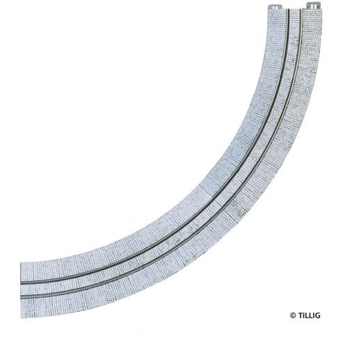 Tillig AKTION 87756 - Straßenbahn Gleis gebogen einspurig R250/90° - Pflastersteine