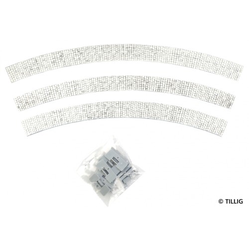 Tillig AKTION 87866 - Bodenfläche gebogen R204/45° - Pflastersteine